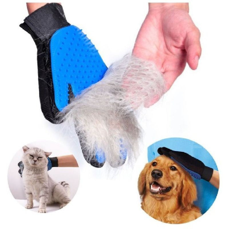 Luva removedora de pelos higiene para pets cães e gatos 24cm