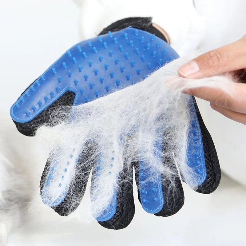 Luva removedora de pelos higiene para pets cães e gatos 24cm