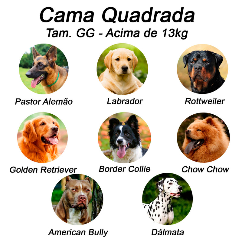Cama quadrada para cachorro ou gatos super luxo Luppet vermelho