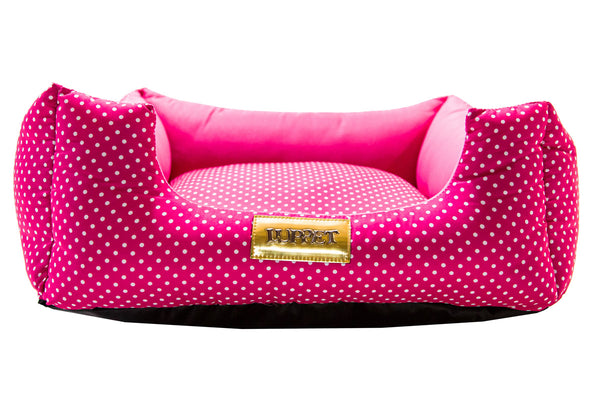 Cama quadrada para cachorro ou gato luppet luxo rosa poa tamanho: M