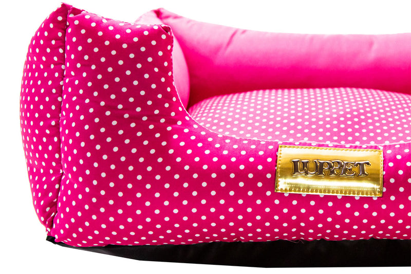 Cama quadrada para cachorro ou gato luppet luxo rosa poa tamanho: M