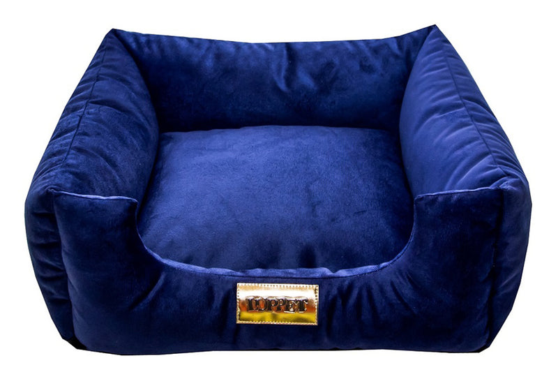 Cama Quadrada para Cachorro ou Gatos Super Luxo Luppet Azul