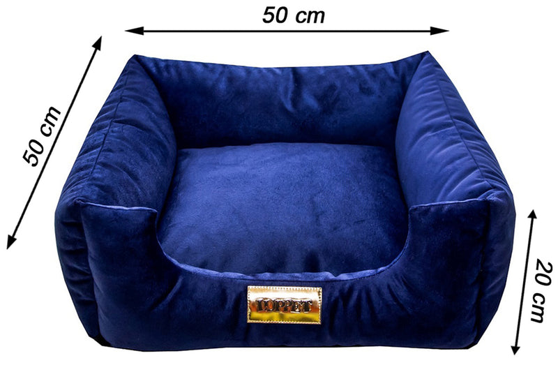 Cama Quadrada para Cachorro ou Gatos Super Luxo Luppet Azul