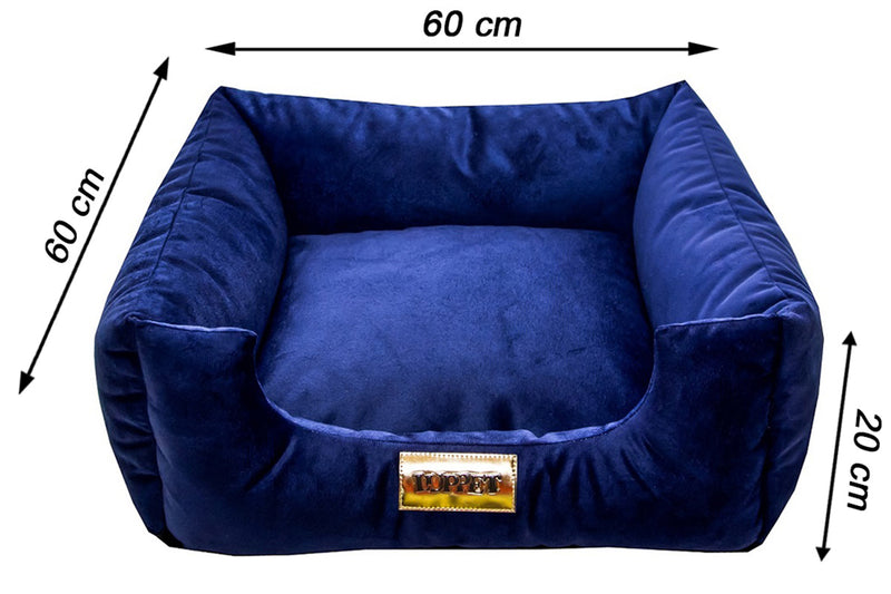 Cama Quadrada para Cachorro ou Gatos Super Luxo Luppet Azul