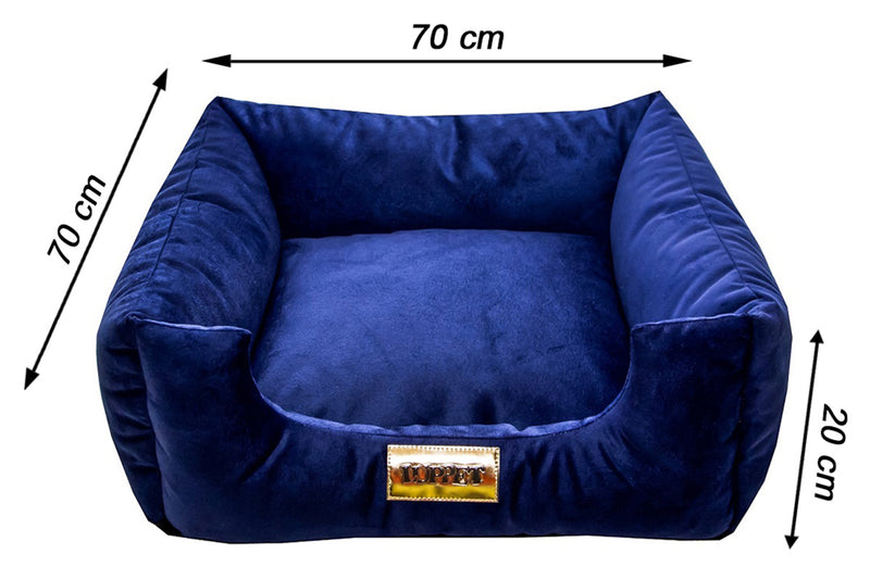 Cama Quadrada para Cachorro ou Gatos Super Luxo Luppet Azul