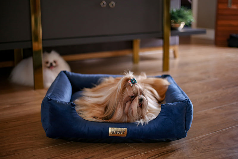 Cama Quadrada para Cachorro ou Gatos Super Luxo Luppet Azul