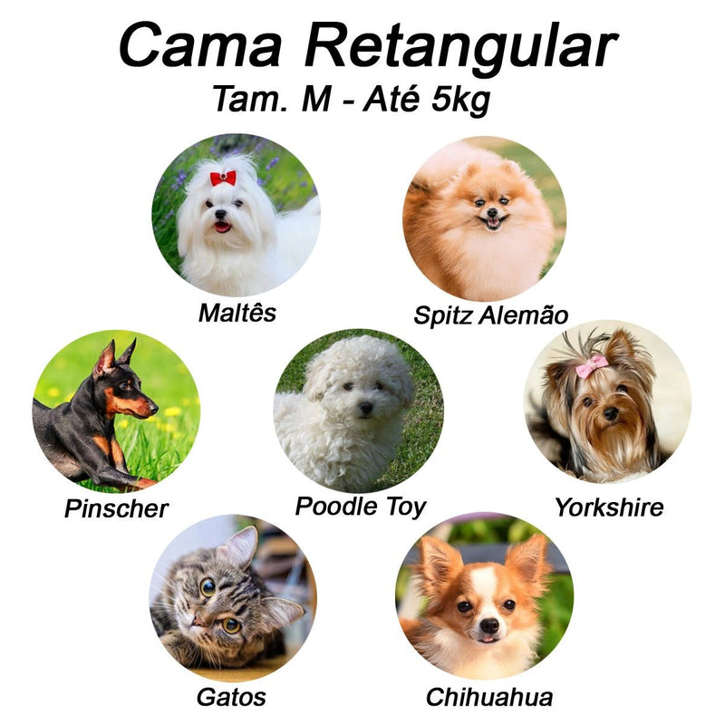 Cama Retangular para Cachorro ou Gato Luppet Luxo Vermelho Joaninhas