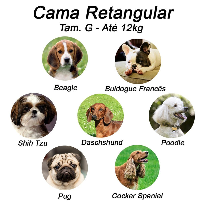 Cama Retangular para Cachorro ou Gato Luppet Luxo Vermelho Joaninhas