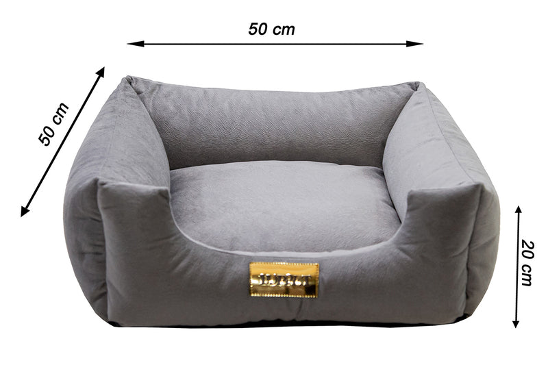 Cama Quadrada para Cachorro ou Gatos Super Luxo Luppet Cinza Tamanho:M