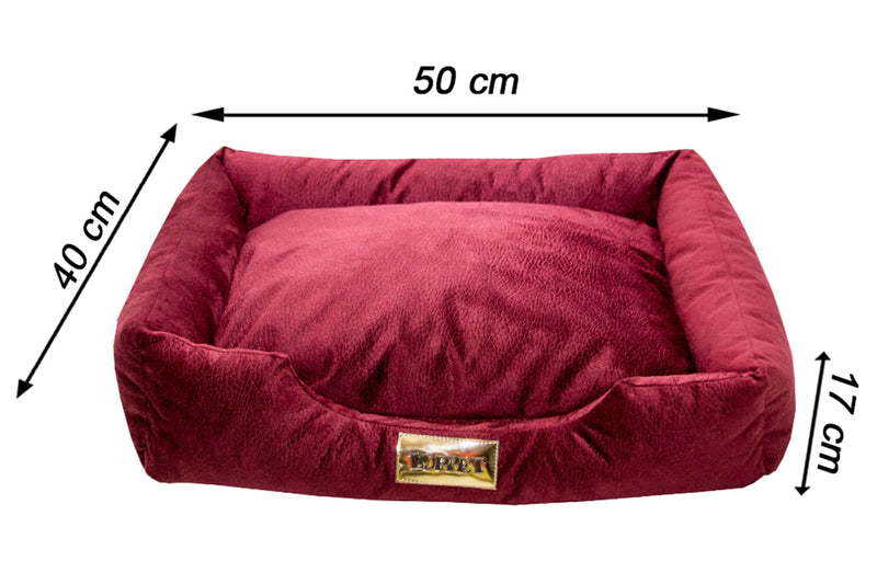 Cama Retangular para Cachorro ou Gato Luppet Super Luxo Bordo Tamanho:M